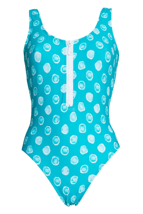 Bañador con Cremallera 20008 TOPO PRINT SWIMSUIT - AQUE APPAREL -