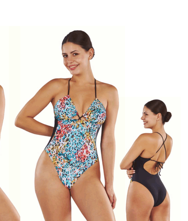 Bañador de Mujer diseño cruzado en X con foam extraible - TELENO -