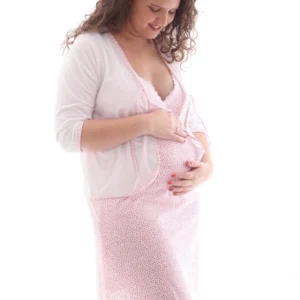 Camison con topos rosas Maternal con Mañanita - 71811