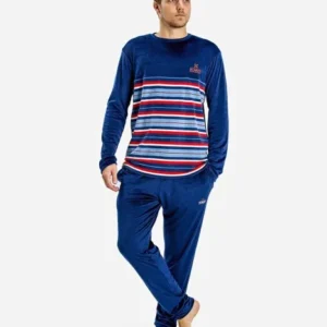 Pijama Hombre invierno terciopelo rayas - MU_DP0152- MUNICH