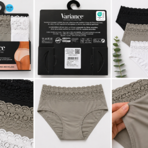 Pack 3 braguitas Variance microfibra Reciclada con encaje – VARIANCE
