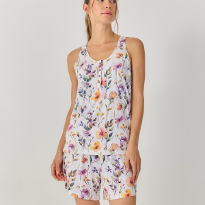 Pijama mujer sin mangas estampado floral Multicolor - J&J Brothers -